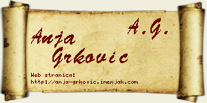 Anja Grković vizit kartica